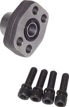 1-1/2” SAE Flange 6000 PSI Plain Steel with G1-1/4” Female Threads ISO 6162-2