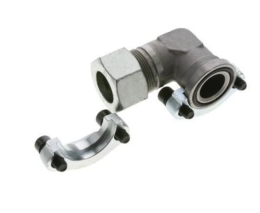 1-1/4” Elbow SAE Flange 3000 PSI Steel with 30S (M42x2) ISO 6162-1
