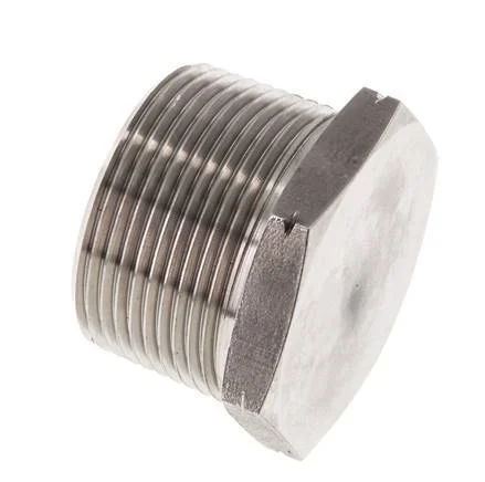 1 1/4” NPT Male Stainless steel Closing plug with Outer Hex 80 Bar