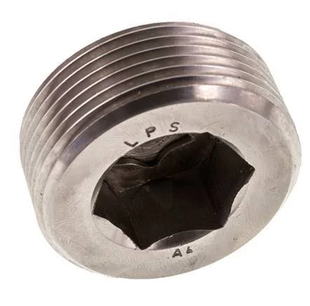 1 1/4” Stainless steel Closing plug with Inner Hex without collar 40 Bar