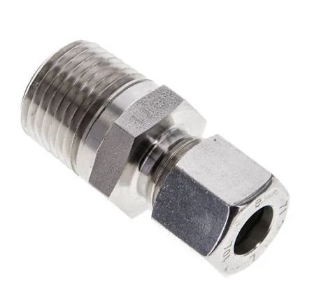 1/2” NPT Male x 10L Stainless steel Straight Cutting Ring 315 Bar DIN 2353