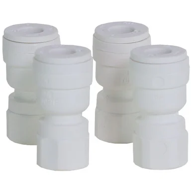 1/4 x 1/8 NPTF Female Adaptor, 4 Pack – White