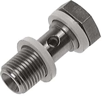 1-way Stainless Steel Banjo Bolt with G1/4” Male Threads PTFE L25mm