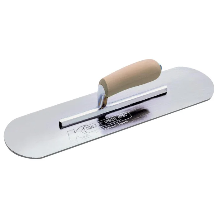10 In. x 3 In. Chrome Pool Trowel with Wood Handle CF490