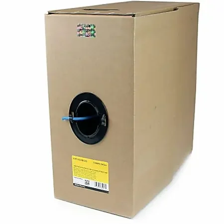 1000 ft Roll of Blue Plenum CMP Cat 6 Solid UTP Bulk Cable – CMP/FT6 Plenum Fire Rating – WIRC6CMPBLU