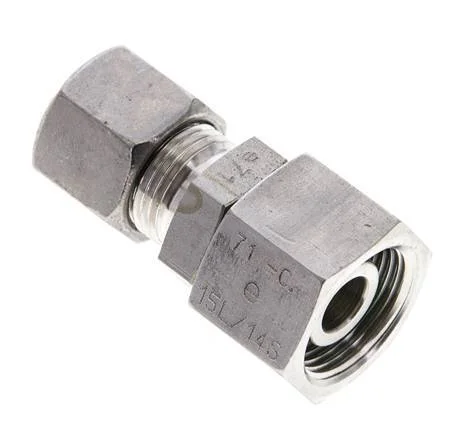 10S & 14S Stainless Steel Straight Cutting Fitting with Swivel 630 bar FKM O-ring Sealing Cone ISO 8434-1