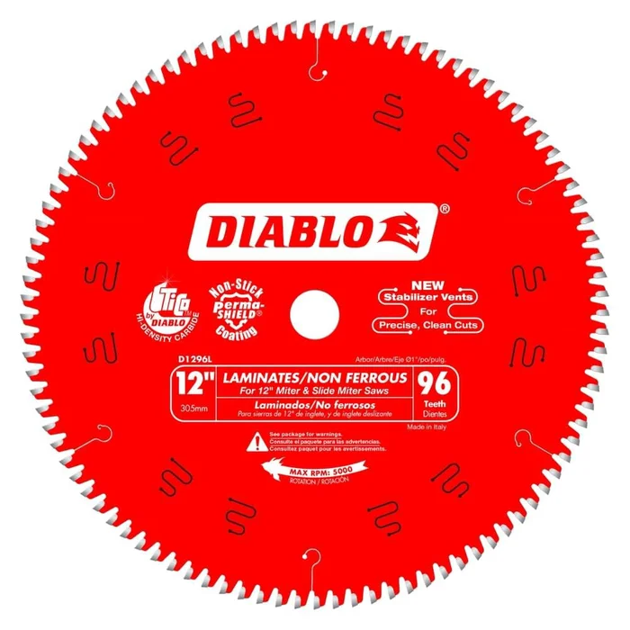 12 In. x 96 Tooth Laminate / Melamine/ Laminate Flooring Blade D1296L