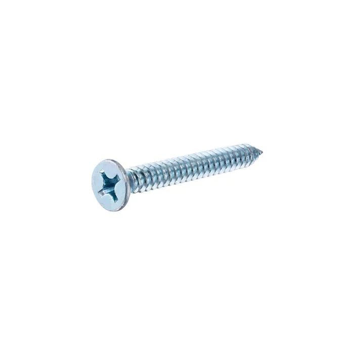 #12 x 2in Zinc Flat Head Phillips Sheet Metal Screw 100pk HF80233