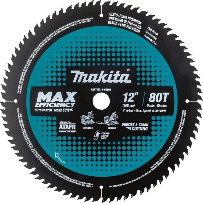 12in 80T Carbide-Tipped Max Efficiency Miter Saw Blade B-66999