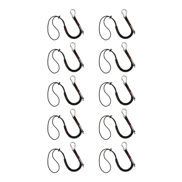 15lbs Tool Lanyard Single Carabiner, Black 10pk 19010