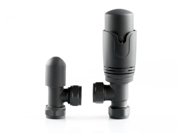 15mm Angled Anthracite TRV4 & Lockshield Pack