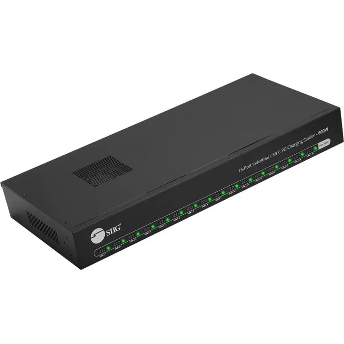 16-Port Industrial USB-C PD Charging Station – 600W – SIIG Industrial grade power charging