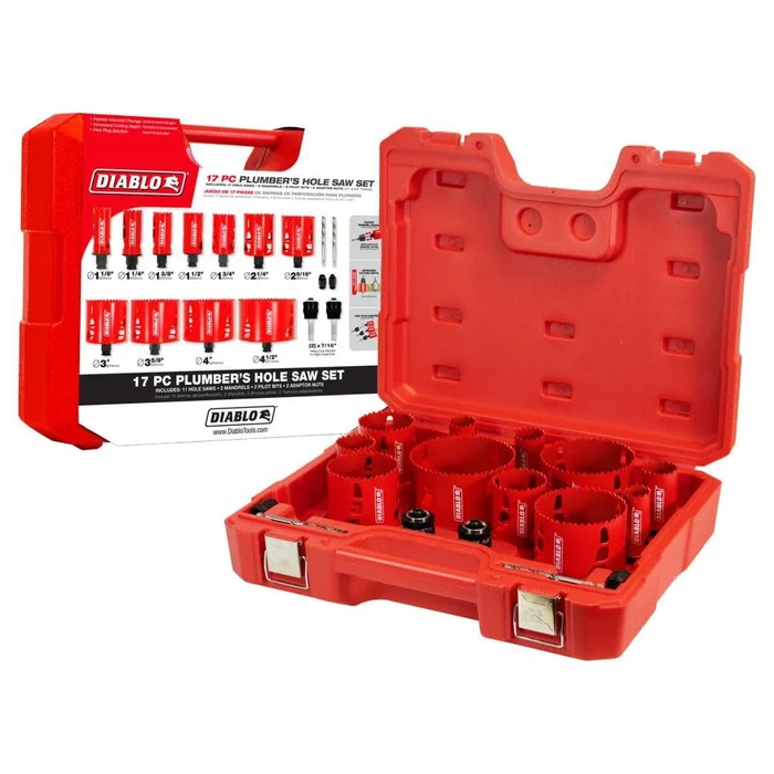 17 pc Plumber’s Bi-Metal Hole Saw Set DHS17SPL