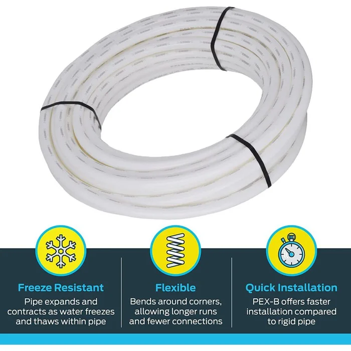 1in x 100′ White Polyethylene PEX Coil Tubing U880W100
