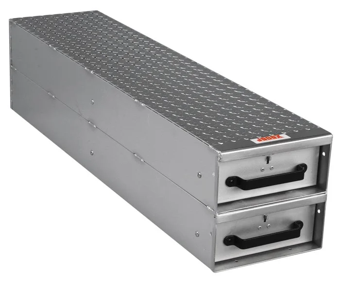 2 Drawer Long Stacked Heavy-Duty Aluminum Drawer Storage 12inW x 12inH x 50inL 1407980