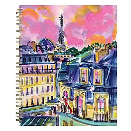 2024-2025 Blue Sky TWD Weekly/Monthly Planning Calendar, 8-1/2″ x 11″, Paris from the Rooftops, July To June, 147462