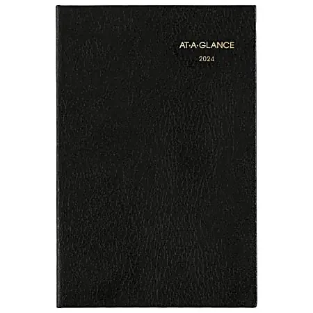 2024 AT-A-GLANCE® Fine Diary Weekly/Monthly Diary, 2-3/4″ x 4-1/4″, Black, January To December 2024, 720105