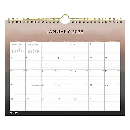 2025 Blue Sky Monthly Wall Calendar, 11” x 8-3/4”, Inner Peace, January 2025 To December 2025