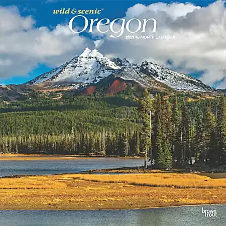 2025 BrownTrout Oregon Wild & Scenic Monthly Plastic-Free Square Wall Calendar, 12″ x 12″, American States, January to December 2025, 9781975475505