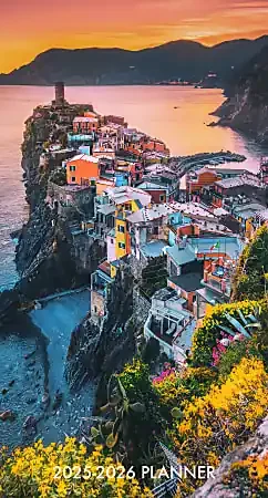 2025 Willow Creek Press 2-Year Monthly Checkbook/Calendar, 3-1/2” x 6-1/2, Italy, January 2025 To December 2026, 47019