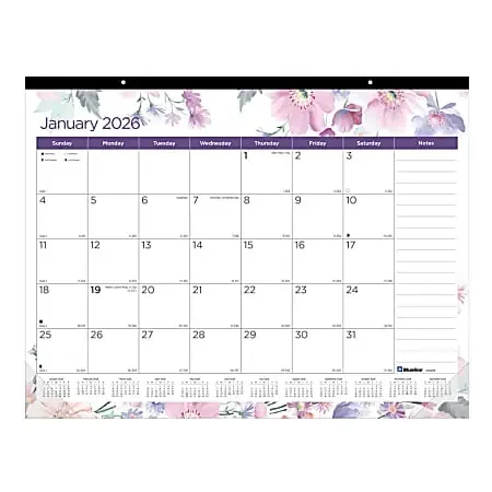 2026 Blueline® Colorful Monthly Desk Pad Calendar, 22” x 17”, Passion, January To December, C194113