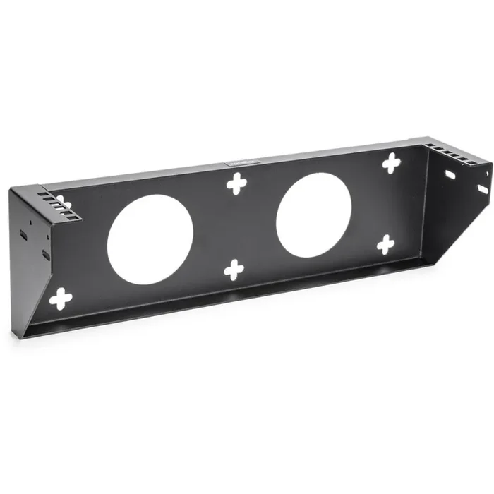 2U 19in Steel Vertical Wall Mount Rack Bracket – Fully assembled with cage screws and