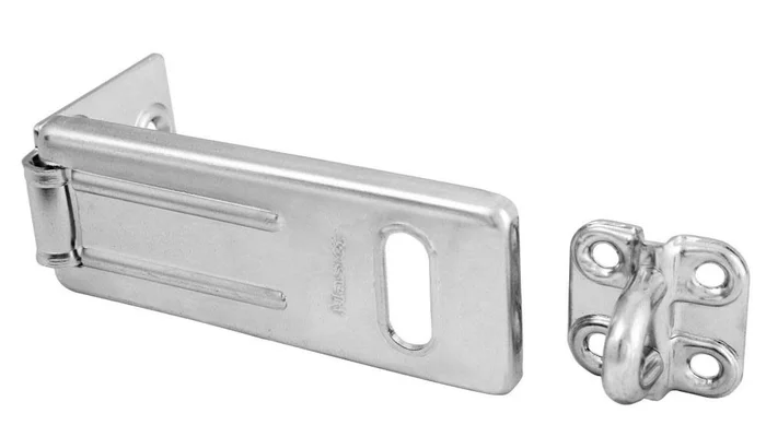 3-1/2in (89mm) Long Zinc Plated Hardened Steel Hasp with Hardened Steel Locking Eye – 703D 703D