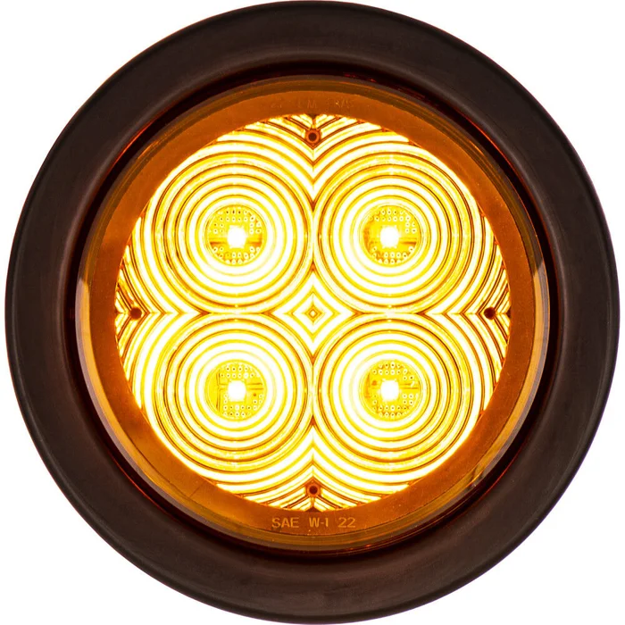 4 Inch Round Recessed Strobe with Amber LEDs and Amber Lens SL42AO