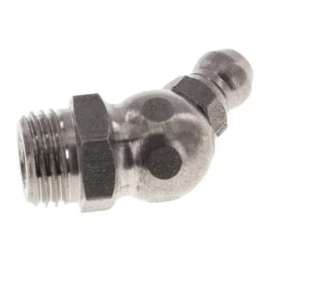 45deg Angled Grease Nipple Stainless Steel M10x1 DIN 71412