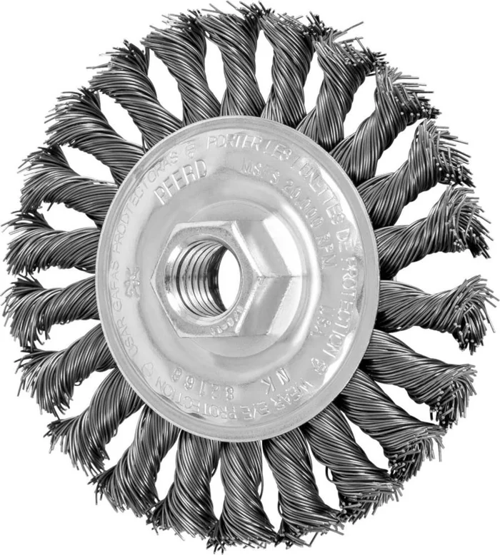 4in Full Cable Mini Knot Wheel .020 CS Wire 5/8 11 Thread 82166P