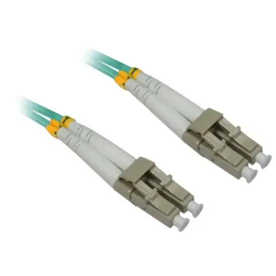 4Xem 5M Aqua Multimode Lc To Lc 50/125 Duplex Fiber Optic Patch Cable