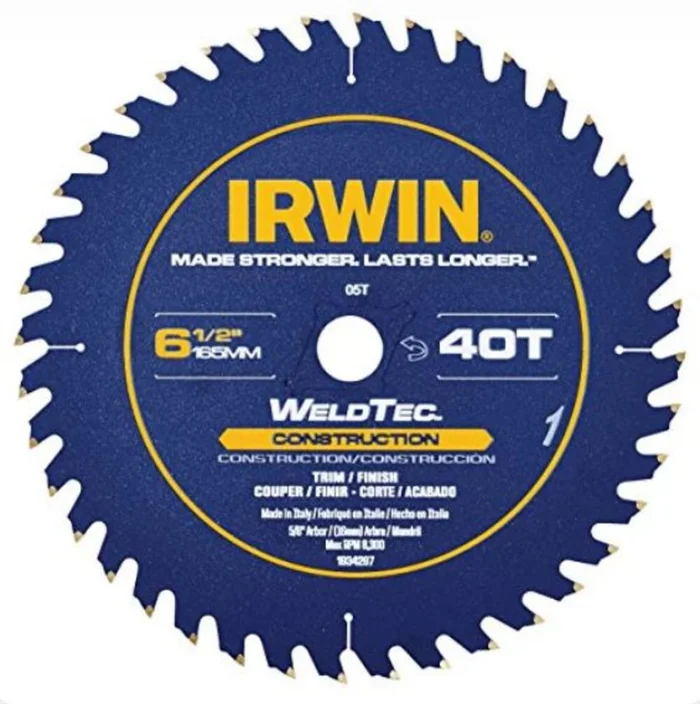 6-1/2 Inch 40T WeldTec Cordless Circular Saw Blade 1934297