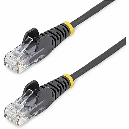 6ft CAT6 Cable – Slim CAT6 Patch Cord – Black – Snagless RJ45 Connectors – Gigabit Ethernet Cable – 28 AWG – LSZH (N6PAT6BKS)