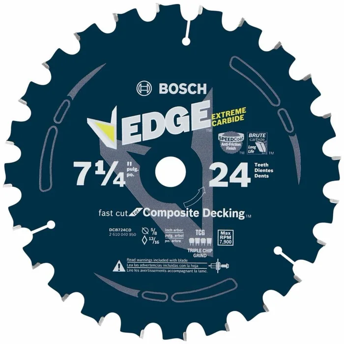 7-1/4 In. 24 Tooth Edge Circular Saw Blade for Composite Decking DCB724CD