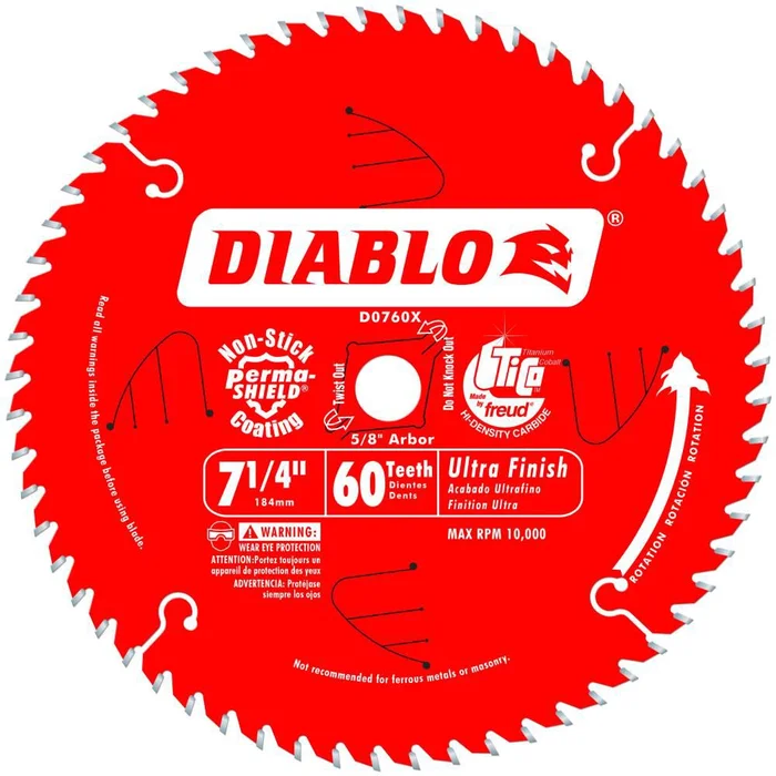 7-1/4 in x 60 Tooth Ultra Finish Saw Blade D0760X