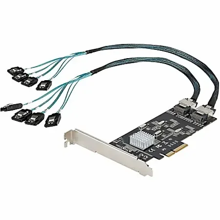 8 Port SATA PCIe Card, PCI Express 6Gbps SATA Expansion Card with 4 Controllers, PCI-e x4 Gen 2 to SATA III Adapter Card