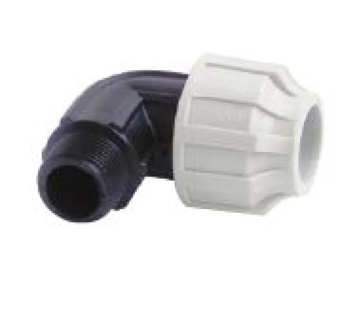 90 DEGREE ELBOW THREADED MALE 20mm-1/2”