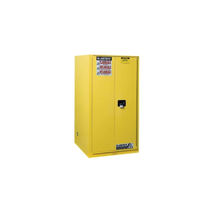 90 Gallon Yellow 1 Bi-Fold Door Self Close Flammable Cabinet 899080