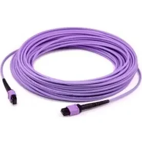 AddOn 3m MPO (Female) to MPO (Female) 12-Strand Purple OM4 Crossover Fiber OFNP (Plenum-Rated) Patch Cable