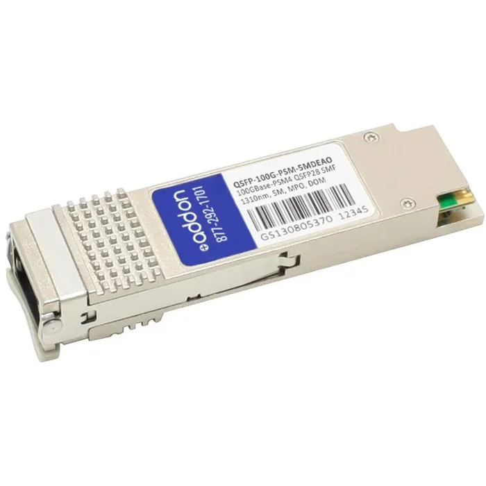 AddOn Dell QSFP-100G-PSM-5M Compatible TAA compliant 100GBase-PSM4 QSFP28 Transceiver (SMF, 1310nm, 5m, MPO, DOM) QSFP-100G-PSM5MDE-AO