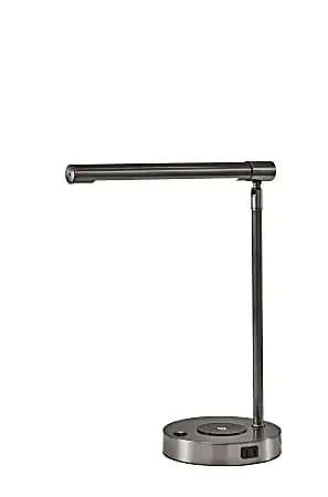 Adesso Dax LED Wireless Charging Desk Lamp, Brushed Steel