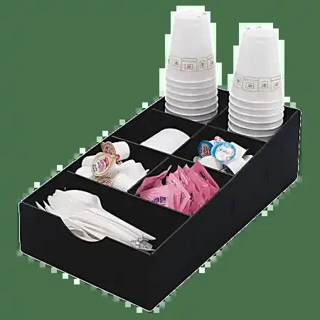 Advantus Condiment Caddy, 8 3/4″ x 16″ x 5 1/4″, Black