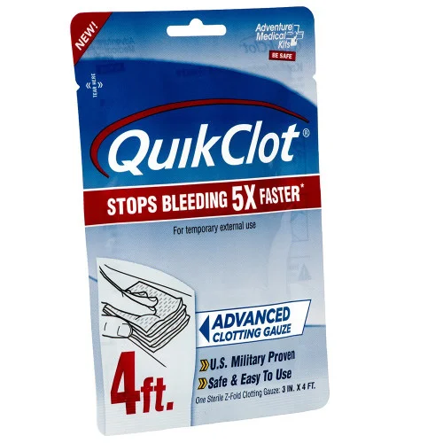 Adventure Medical QuickClot Gauze 3″ x 4