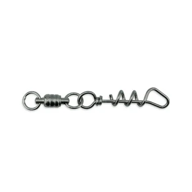 AFW – Stainless Steel Ball Bearing Dredge Swivel with Stainless Steel Corkscrew Snap – Gunmetal Black