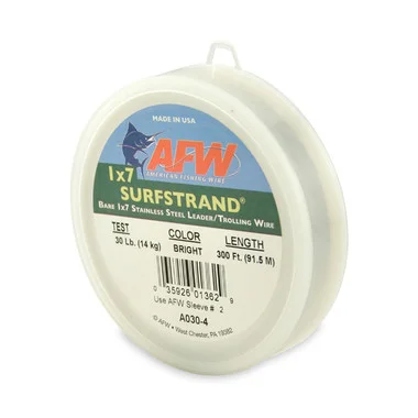 AFW – Surfstrand Bare 1×7 Stainless Steel Leader Wire – Bright – 300 Feet