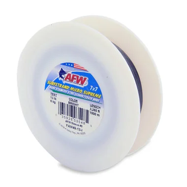 AFW – Surfstrand Micro Supreme Bare 7×7 Stainless Steel Leader Wire – Bright – 3280 Feet