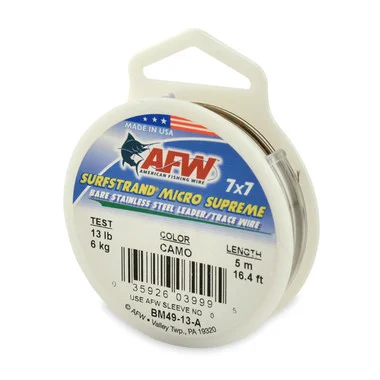 AFW – Surfstrand Micro Supreme Bare 7×7 Stainless Steel Leader Wire – Camo – 16.4 Feet