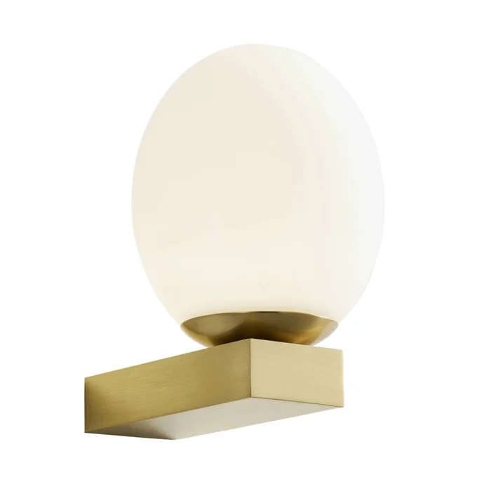 Agios 1 Light LED Wall Light IP44 Satin Brass