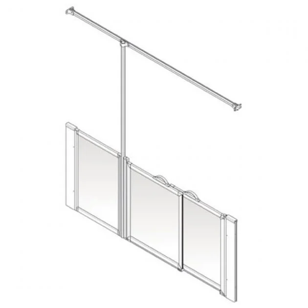 AKW Option PW 750 Wet Floor Screen 1800mm Wide – Left Handed