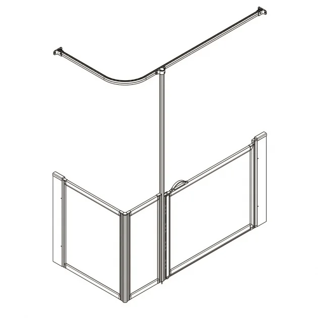 AKW Option Q Shower Screen 1300mm x 700mm – Right Handed